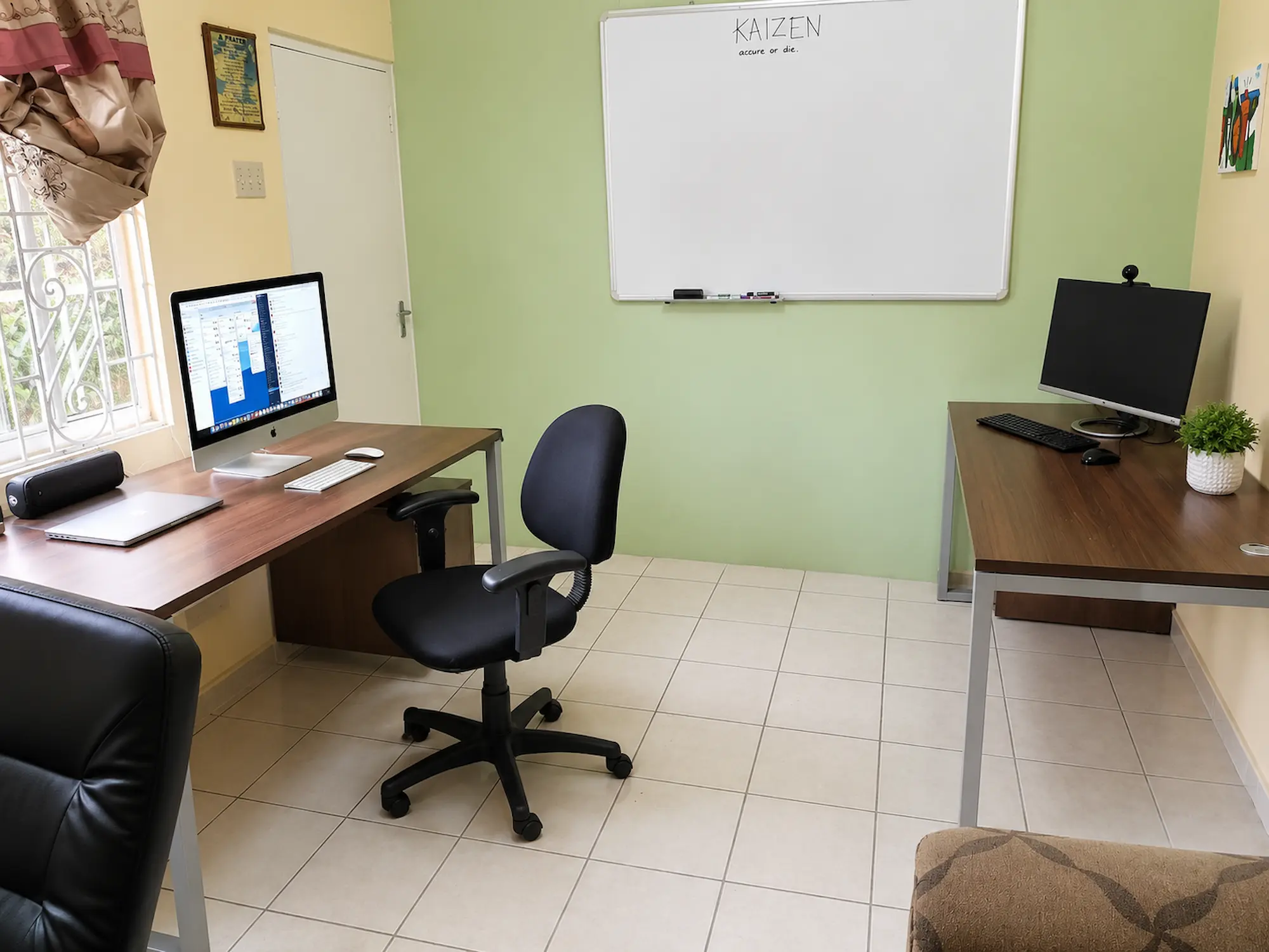 Early days office workspace